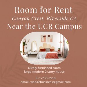 Room For Rent Canyon Crest Riverside Ca